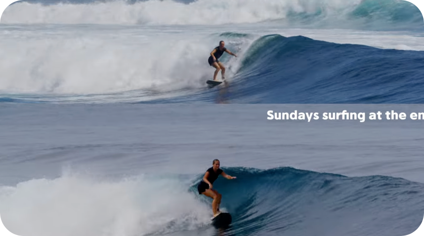 "I stopped surfing the shoulder and started going for the waves I used to let go. Now I paddle out knowing I belong at the peak."